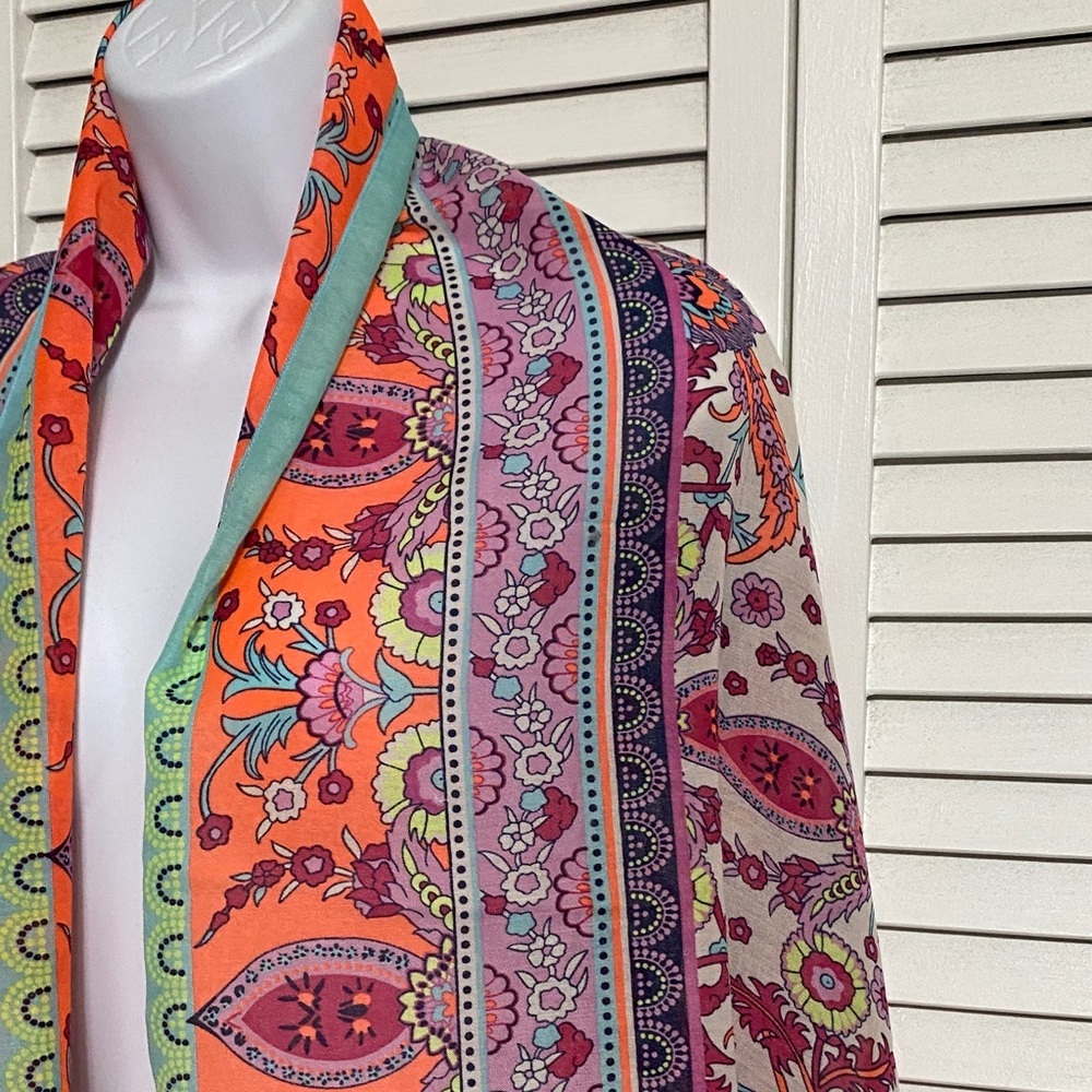Aldo Colorful Bohemian Scarf with Tassels - Picture 3 of 12